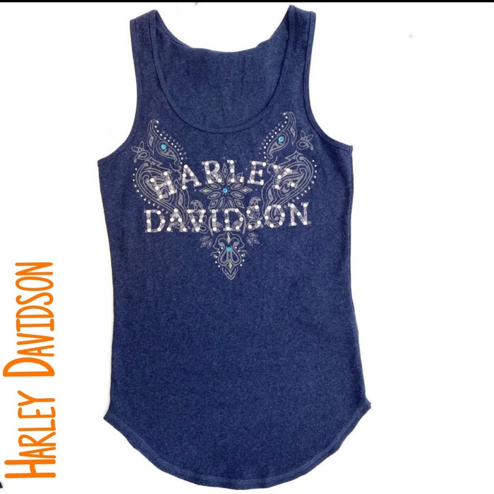 HARLEY DAVIDSON Blue sleeveless tank top NWT